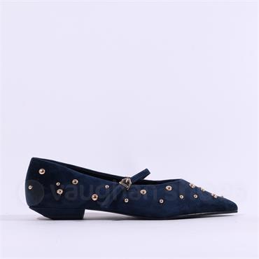 Pedro Anton Barcelona Studded Pump Strap - Navy Suede